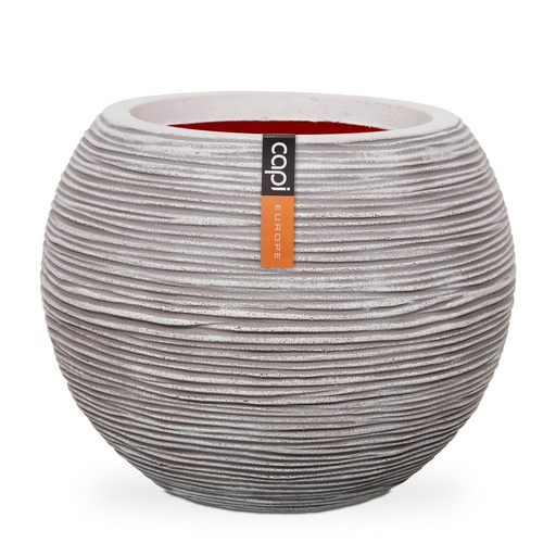 [3S-003HBK] Vase boule Rib NL CAPI - ivoire 40x32  Ø17cm