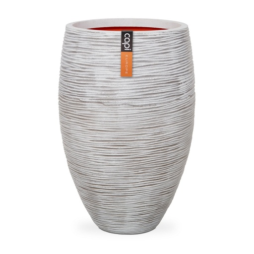 [3S-003HCK] Vase élégant deluxe Rib NL CAPI - ivoire 40x60  Ø19cm