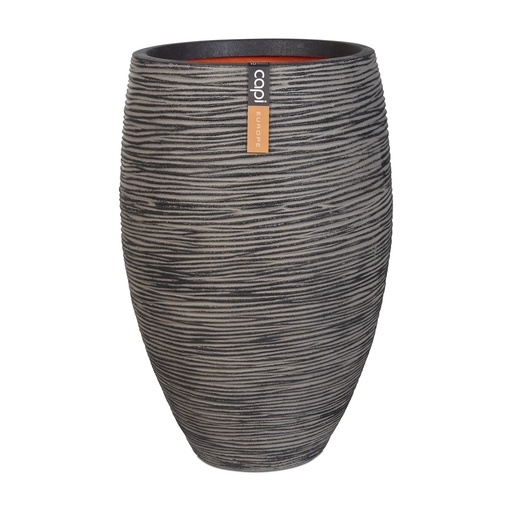 [3S-003HCN] Vase élégant deluxe Rib NL CAPI - anthracite 40x60 Ø19cm