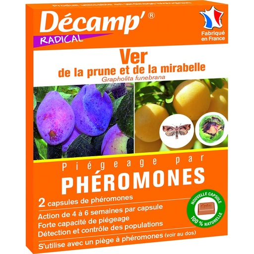 [34-003K3M] Pheromone contre le ver de la prune et de la mirabelle sachet 2 capsules DECAMP