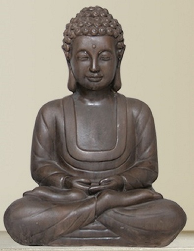 [2B-003NBR] Bouddha Hanoï - 32cm Marron
