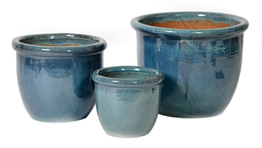 [1-003NKW] Pot émaillé celadon - Ø30cm x H25cm
