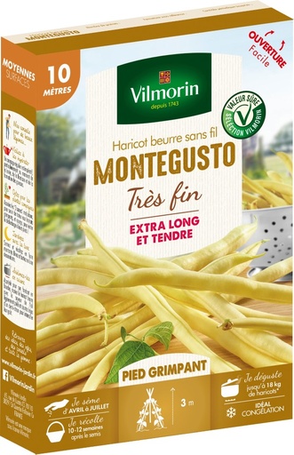[48-003P8E] Graines d'haricot grimpant beurre monte gusto VILMORIN - 10m