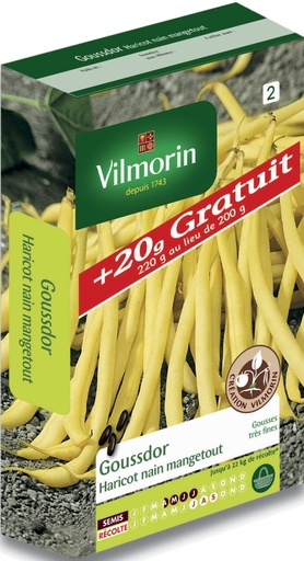 [48-003PA6] Graines d'haricot nain beurre goussdor VILMORIN + 20g gratuit