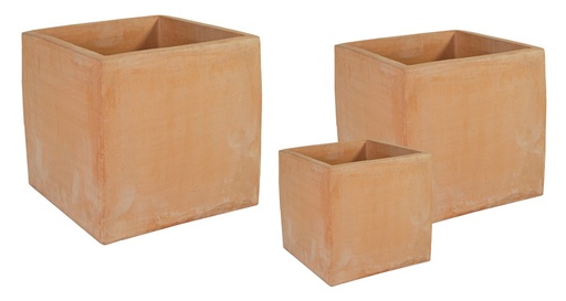[1-0044UF] Pot whitewash cubi - Ø40cm x H40cm
