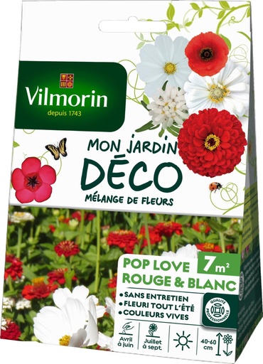 [48-0045YT] Graines de fleurs pop love rouge & blanc VILMORIN