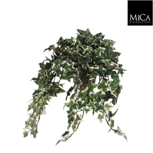 [1I-000ND5] Lierre vert panaché en pot stan gris - Plante artificielle MICA DÉCORATIONS
