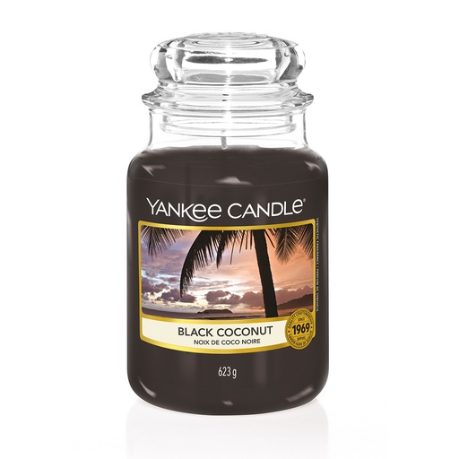 [23-0002OV] Bougie jarre noix de coco noire YANKEE CANDLE - Grand modèle