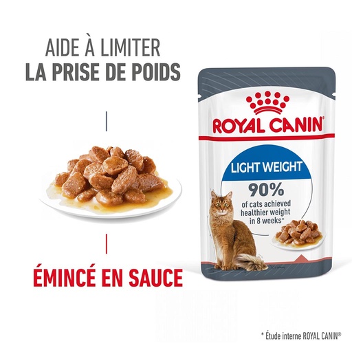 [2G-000X51] Bouchées en Sauce Ultra Light Chat Adulte ROYAL CANIN - 12x85g