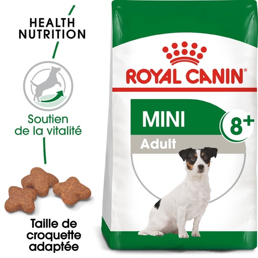[2N-000ZUP] Croquettes Chien adulte mini 8+ ROYAL CANIN - 2kg