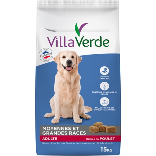 [2N-00102Q] Croquettes Aliment complet chien adulte VILLAVERDE - 15kg