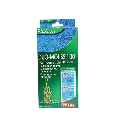 [1Y-00193N] Mousse de filtration Duo mouss 100 ZOLUX