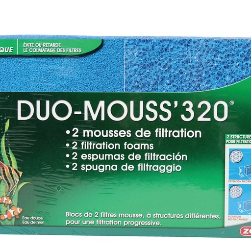 [1Y-00193P] Mousse de filtration Duo mouss 320 ZOLUX