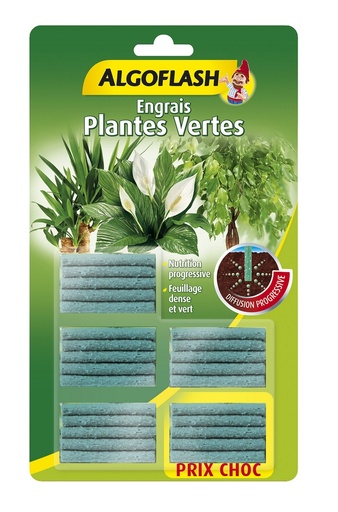 [41-001AUP] Bâtonnets Engrais Plantes Vertes ALGOFLASH - 25 bâtonnets