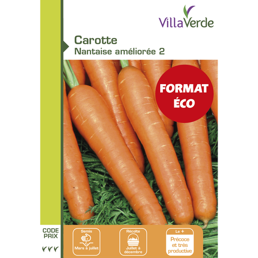 [48-001NA8] Graines de carotte nantaise améliorée 2 VILLAVERDE