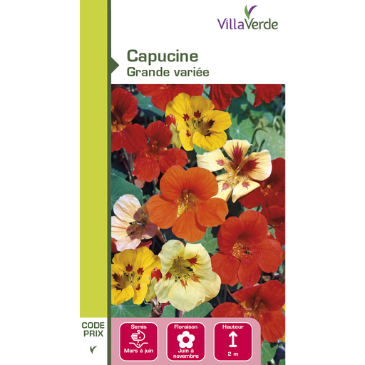 [3C-001OXD] Graines de fleurs capucine grande variée VILLAVERDE