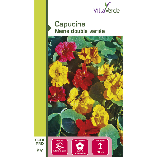 [3C-001OXE] Graines de fleurs capucine naine double variée VILLAVERDE