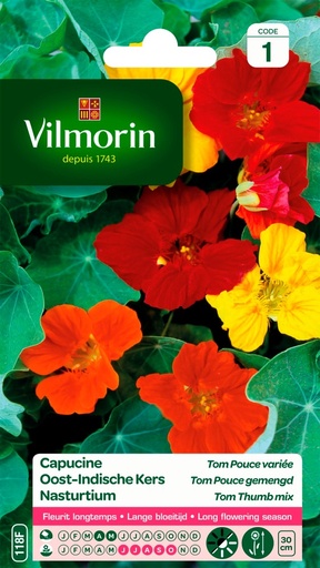[3C-001P0D] Graines de fleurs capucine tom pouce variée VILMORIN