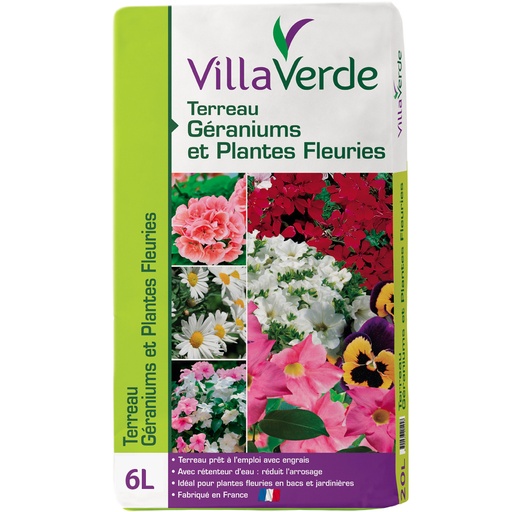 [W-001SUQ] Terreau pour plantes fleuries  VILLAVERDE - 6L