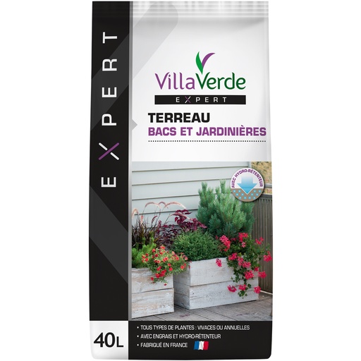 [W-001SXX] Terreau pour bacs & jardinières "Expert"  VILLAVERDE EXPERT - 40L