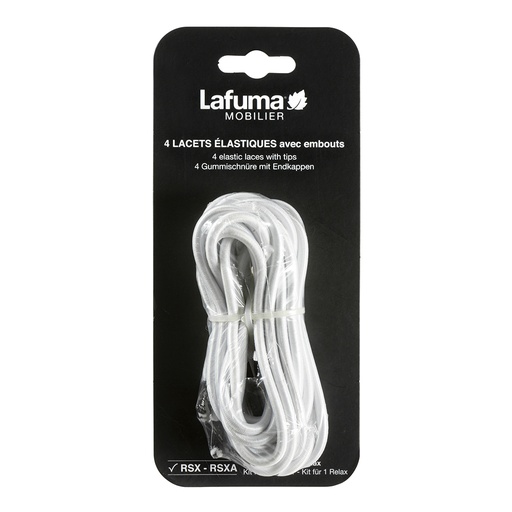 [2X-001XMS] Lacets élastiques coloris blanc avec embout LAFUMA MOBILIER 
