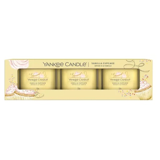 [23-004D4V] Pack 3 votives en verre gâteau à la vanille YANKEE CANDLE