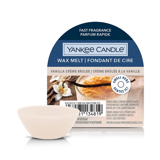 [23-004D5C] Fondant de cire crème brûlée à la vanille YANKEE CANDLE