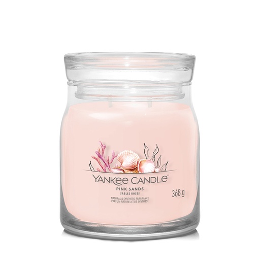 [23-004D76] Bougie jarre sables roses YANKEE CANDLE - Moyen modèle