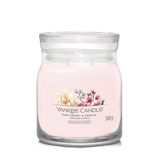 [23-004D7D] Bougie jarre cerise rose & vanille YANKEE CANDLE - Moyen modèle