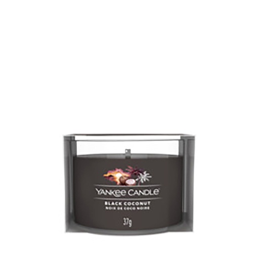 [23-004D86] Bougie votive en verre noix de coco noir YANKEE CANDLE 