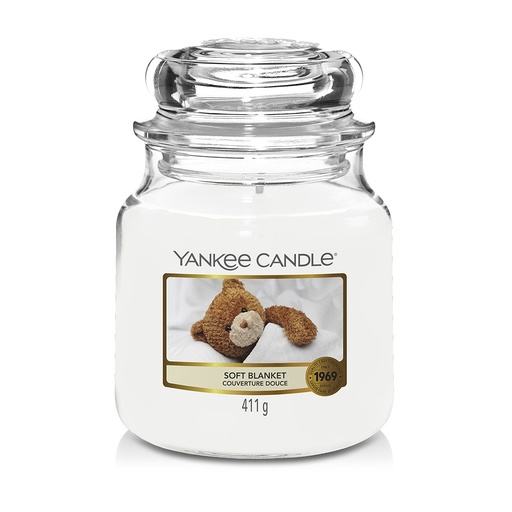 [23-004D9W] Bougie jarre couverture douce YANKEE CANDLE - Moyen modèle