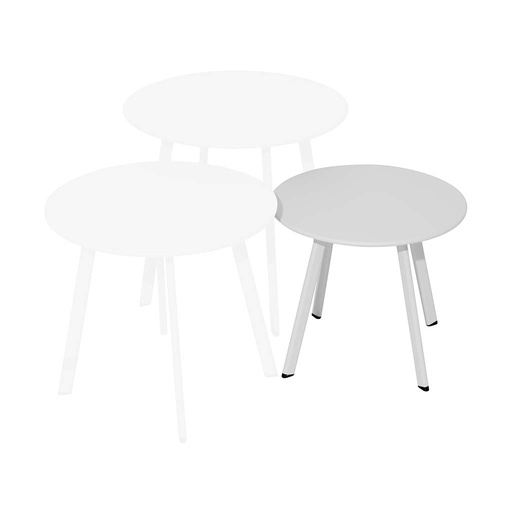 [33-004383] Table basse massaï blanc PROLOISIRS - ∅40cm