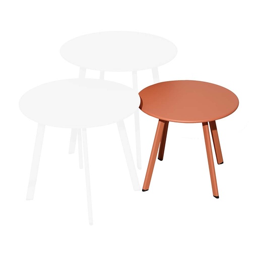 [33-004386] Table basse massaï orange PROLOISIRS - ∅40cm