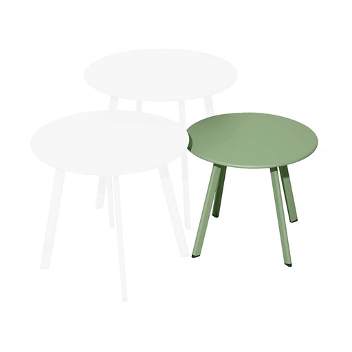 [33-004389] Table basse massaï vert light PROLOISIRS - ∅40cm
