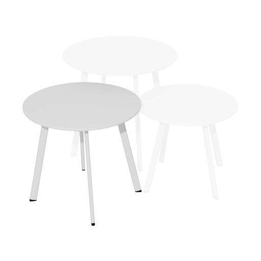 [33-00438B] Table basse massaï blanc PROLOISIRS - ∅45cm