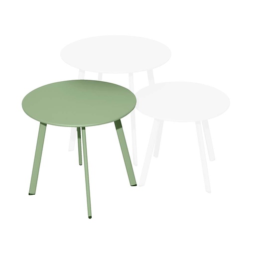 [33-00438H] Table basse massaï vert light PROLOISIRS - ∅45cm